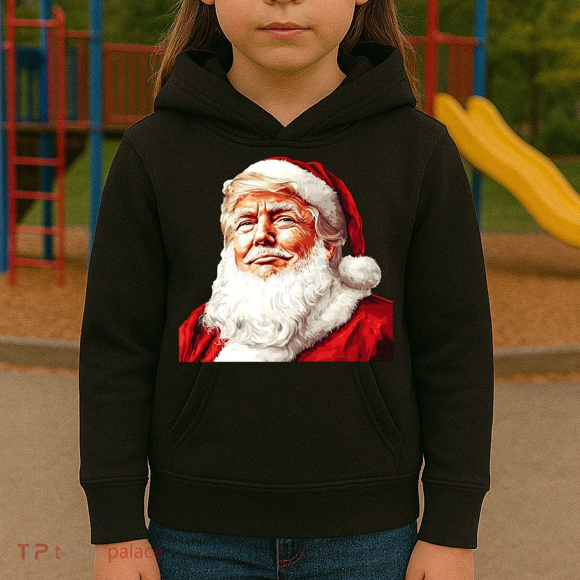 President Donald Trump Santa Claus Kids Hoodie
