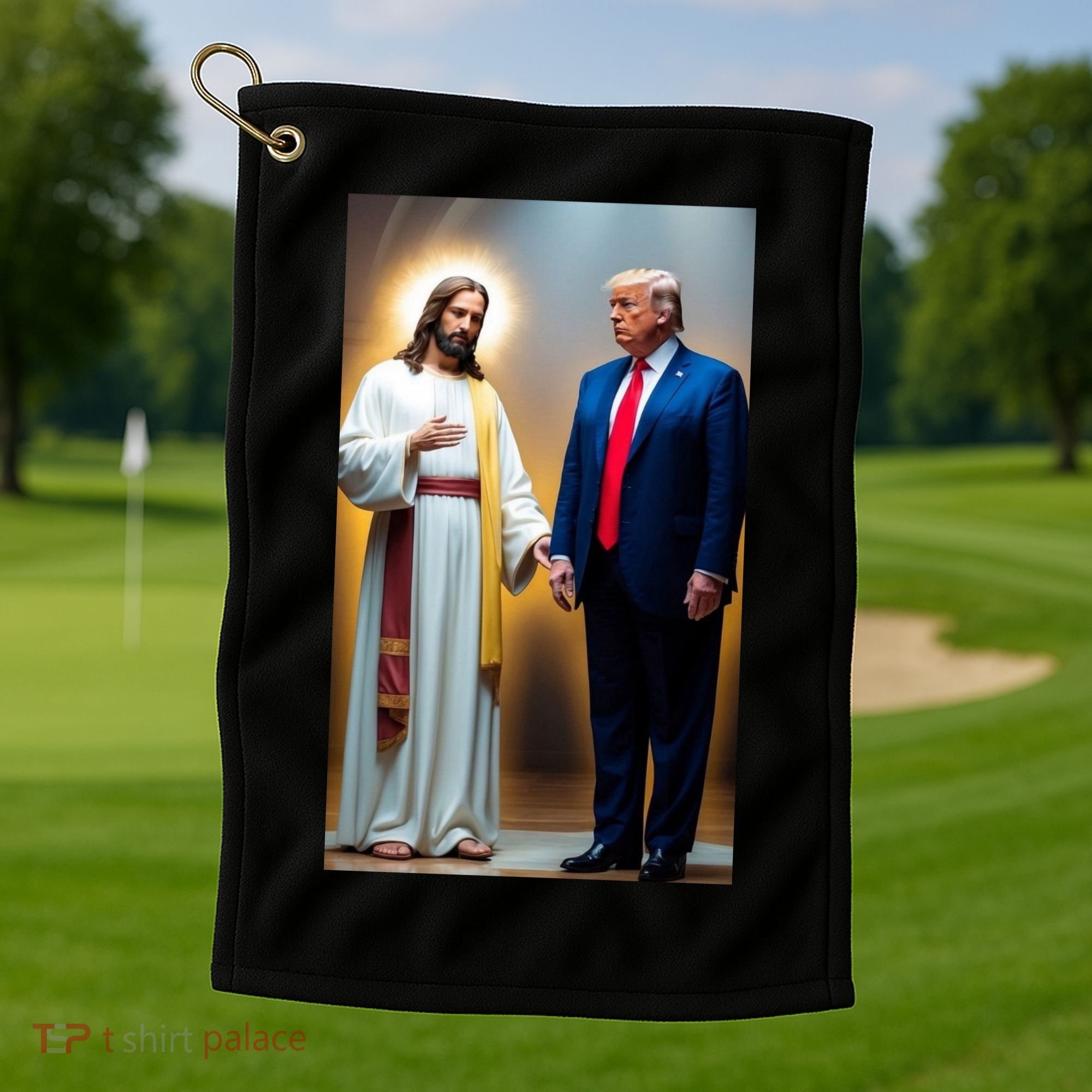 Pro Donald Trump Jesus Christianity Golf Towel
