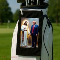Pro Donald Trump Jesus Christianity Golf Towel thumb 2