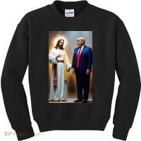 Pro Donald Trump Jesus Christianity Kids Sweatshirt thumb 0