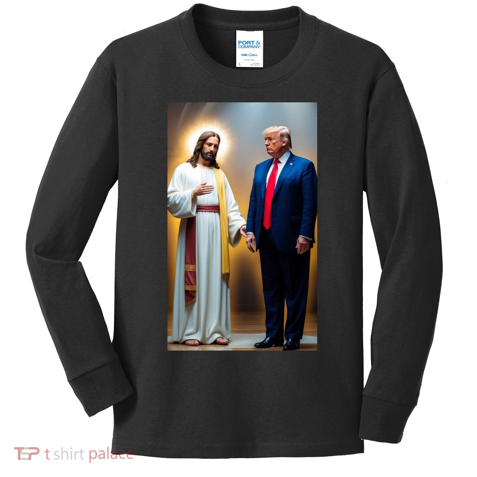 Pro Donald Trump Jesus Christianity Kids Long Sleeve Shirt