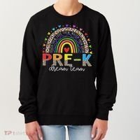 Prek Dream Team Leopard Rainbow Teacher Squad Back To School Women's Sweatshirt thumb 0