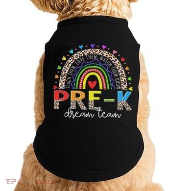 Prek Dream Team Leopard Rainbow Teacher Squad Back To School Doggie Tank