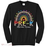 Prek Dream Team Leopard Rainbow Teacher Squad Back To School Sweatshirt thumb 0