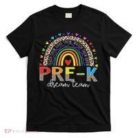 Prek Dream Team Leopard Rainbow Teacher Squad Back To School T-Shirt thumb 0