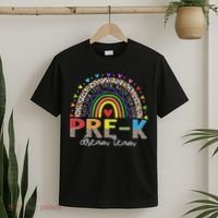 Prek Dream Team Leopard Rainbow Teacher Squad Back To School T-Shirt thumb 2