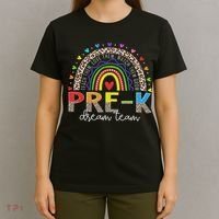 Prek Dream Team Leopard Rainbow Teacher Squad Back To School T-Shirt thumb 4