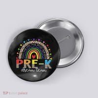 Prek Dream Team Leopard Rainbow Teacher Squad Back To School Button thumb 0