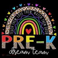 Prek Dream Team Leopard Rainbow Teacher Squad Back To School Ornament thumb 1