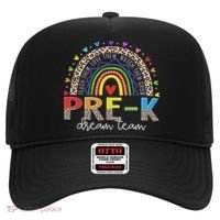Prek Dream Team Leopard Rainbow Teacher Squad Back To School Hat thumb 0