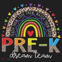 Prek Dream Team Leopard Rainbow Teacher Squad Back To School Hat thumb 2
