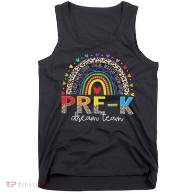 Prek Dream Team Leopard Rainbow Teacher Squad Back To School Tank Top