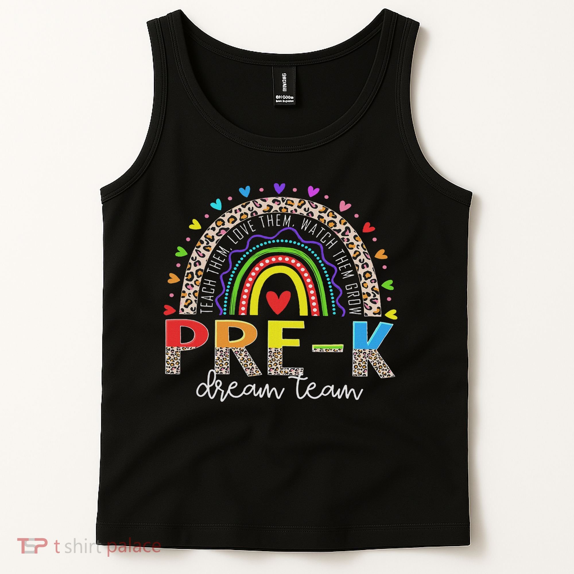 Prek Dream Team Leopard Rainbow Teacher Squad Back To School Tank Top