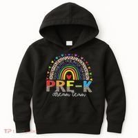 Prek Dream Team Leopard Rainbow Teacher Squad Back To School Kids Hoodie thumb 0