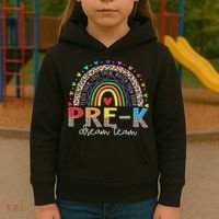 Prek Dream Team Leopard Rainbow Teacher Squad Back To School Kids Hoodie thumb 3