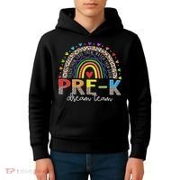 Prek Dream Team Leopard Rainbow Teacher Squad Back To School Kids Hoodie thumb 4