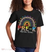 Prek Dream Team Leopard Rainbow Teacher Squad Back To School Kids T-Shirt thumb 2