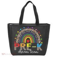 Prek Dream Team Leopard Rainbow Teacher Squad Back To School Tote Bag thumb 0