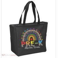 Prek Dream Team Leopard Rainbow Teacher Squad Back To School Tote Bag thumb 2