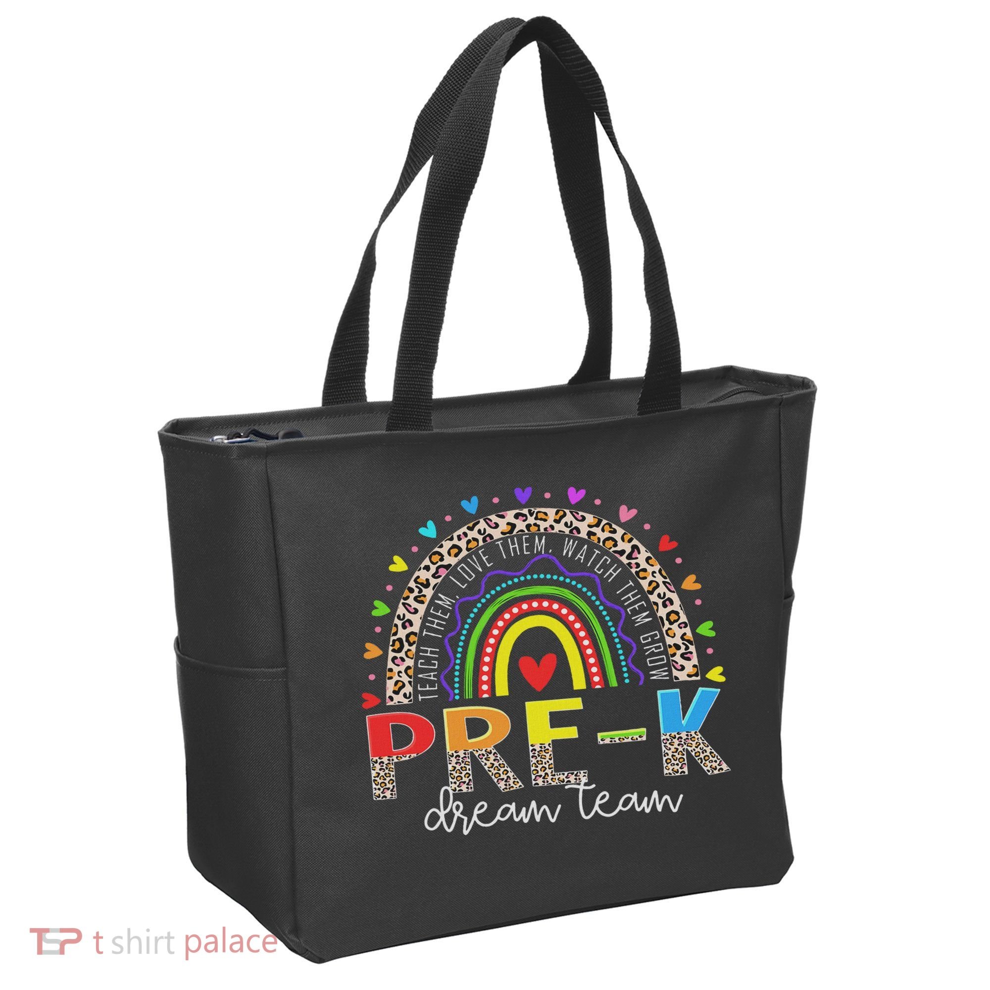 Prek Dream Team Leopard Rainbow Teacher Squad Back To School Tote Bag