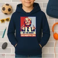 Pro Donald Trump 2024 Republican Conservative Anti Joe Biden Kids Hoodie thumb 2