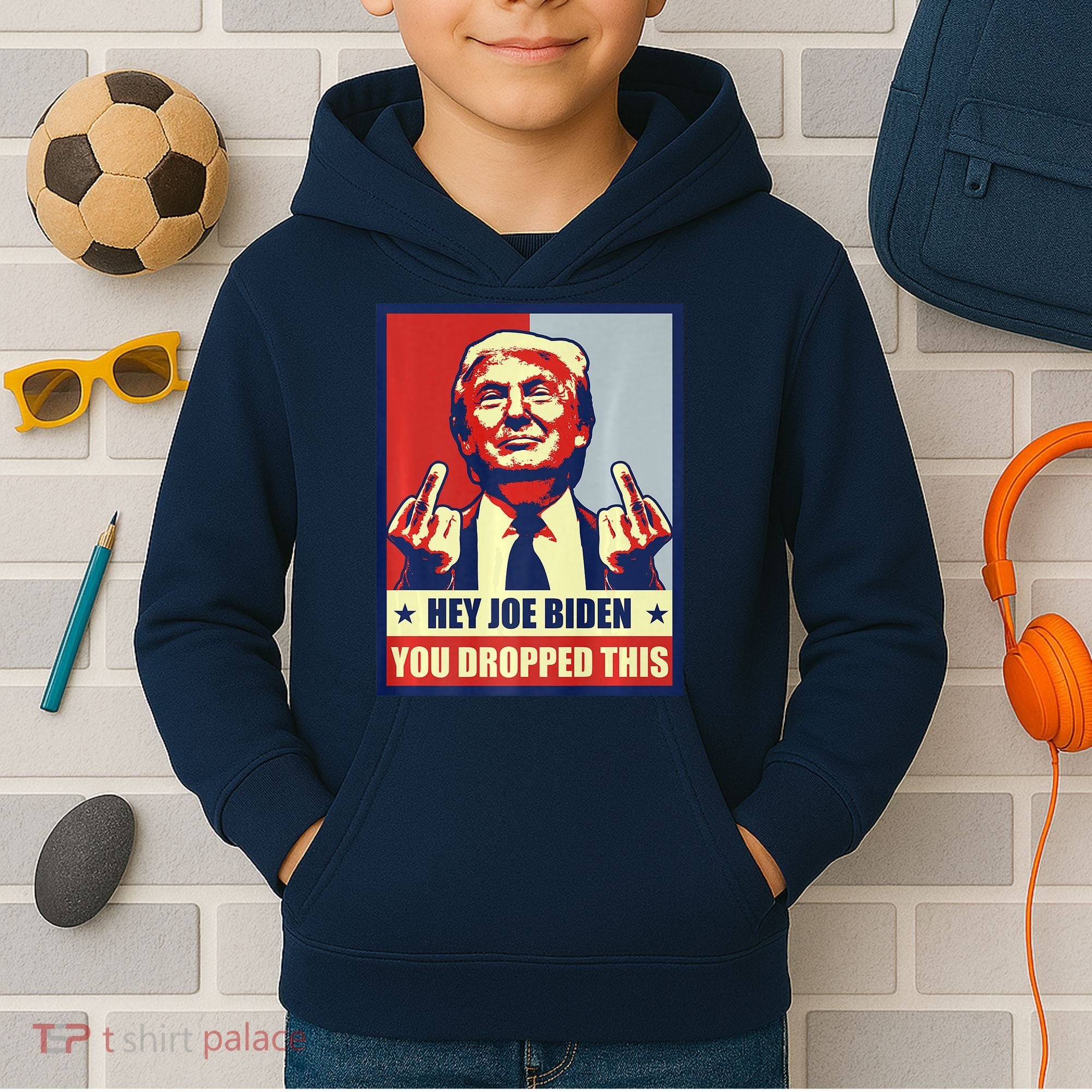 Pro Donald Trump 2024 Republican Conservative Anti Joe Biden Kids Hoodie