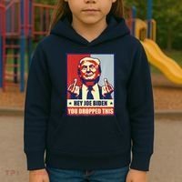 Pro Donald Trump 2024 Republican Conservative Anti Joe Biden Kids Hoodie thumb 3