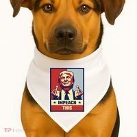 Pro Donald Trump Gifts Republican Conservative Impeach This USA-Made Doggie Bandana thumb 1