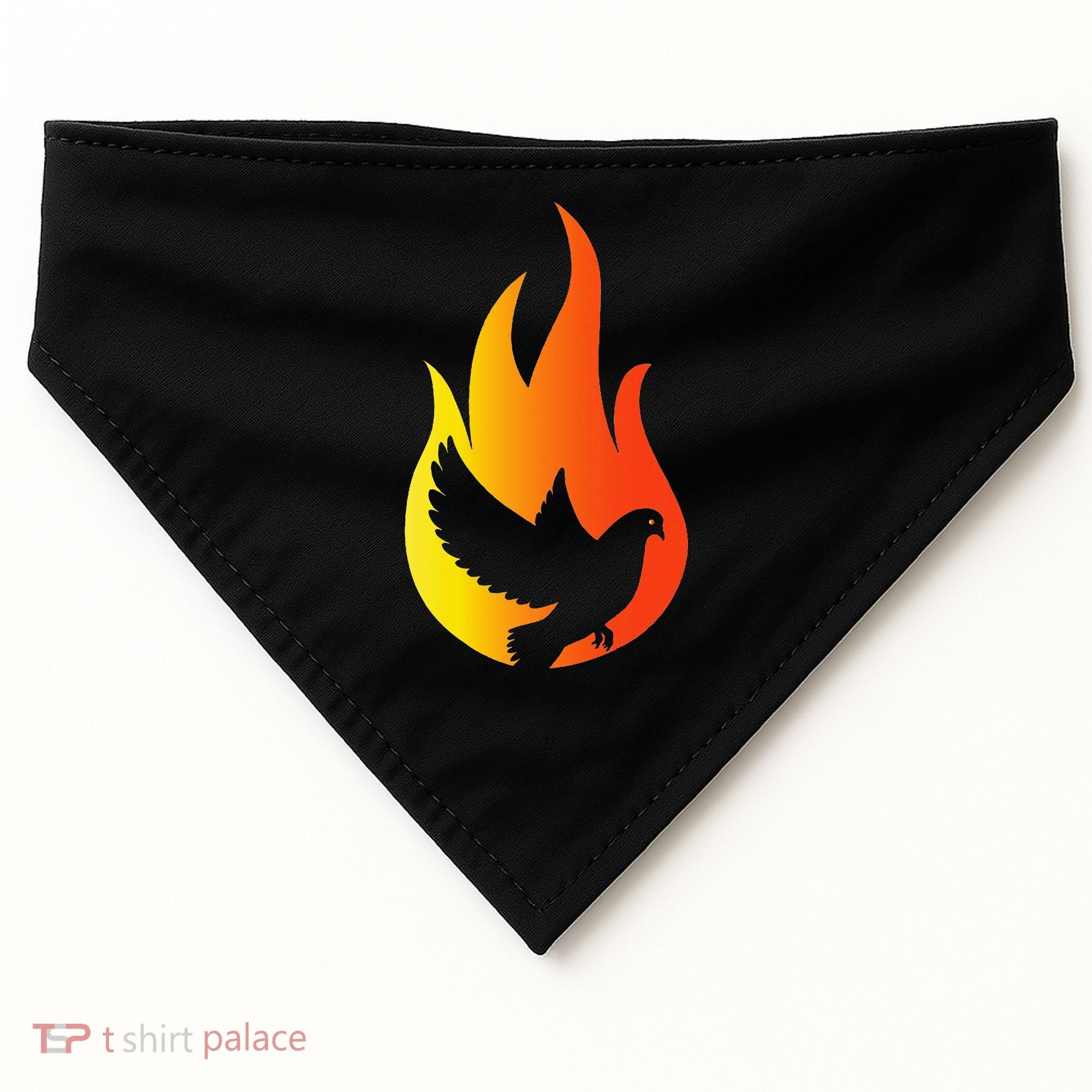Pentecost Doves Tongues Fire Flame Holy Spirit Catholic USA-Made Doggie Bandana