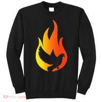 Pentecost Doves Tongues Fire Flame Holy Spirit Catholic Sweatshirt thumb 0