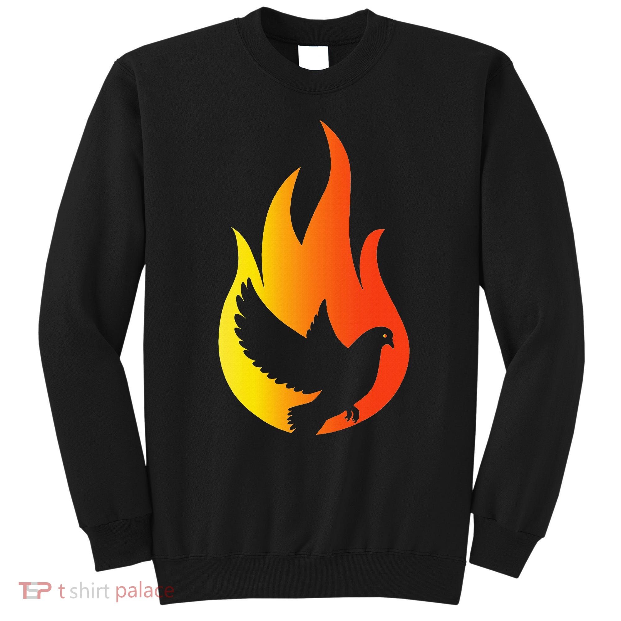 Pentecost Doves Tongues Fire Flame Holy Spirit Catholic Sweatshirt
