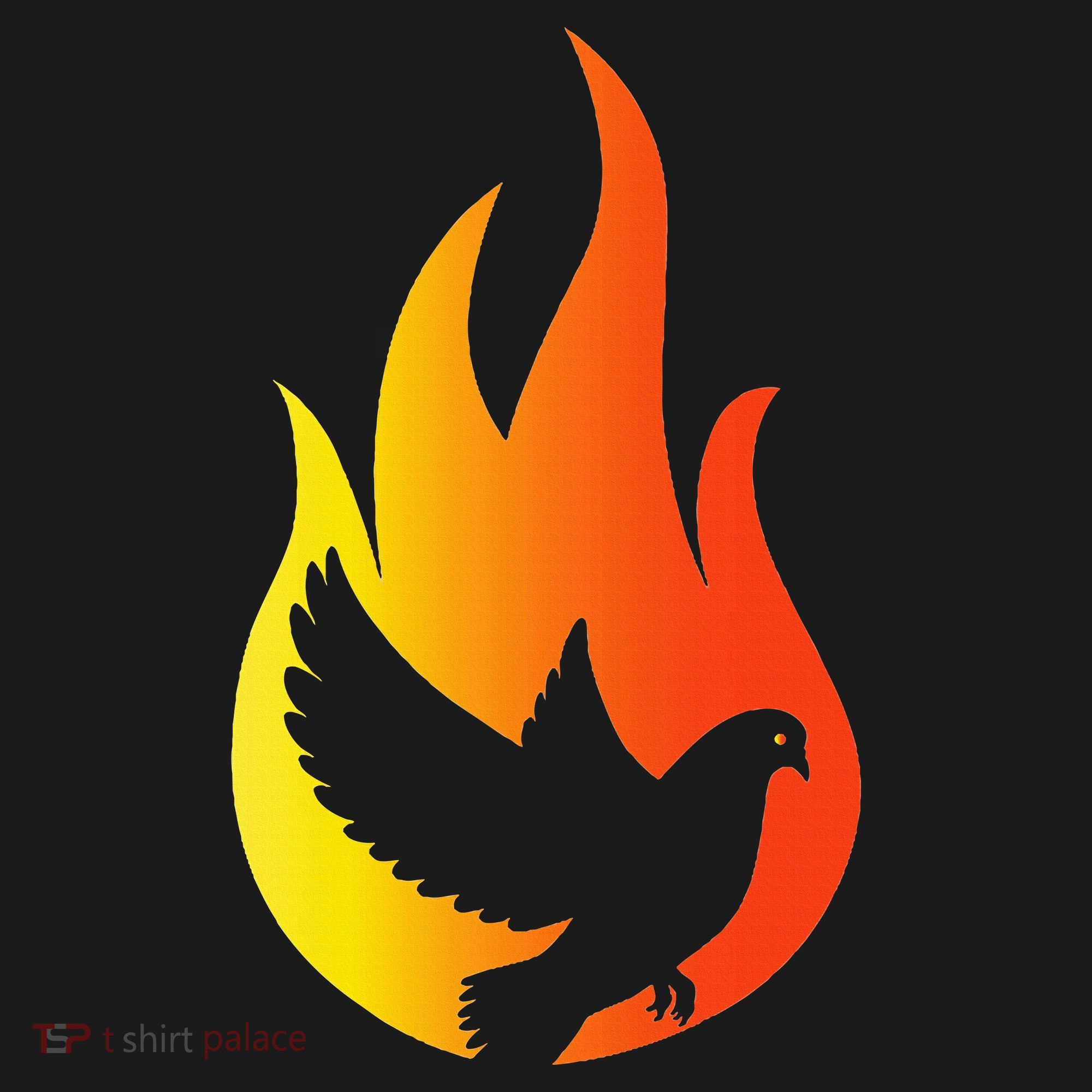 Pentecost Doves Tongues Fire Flame Holy Spirit Catholic T-Shirt