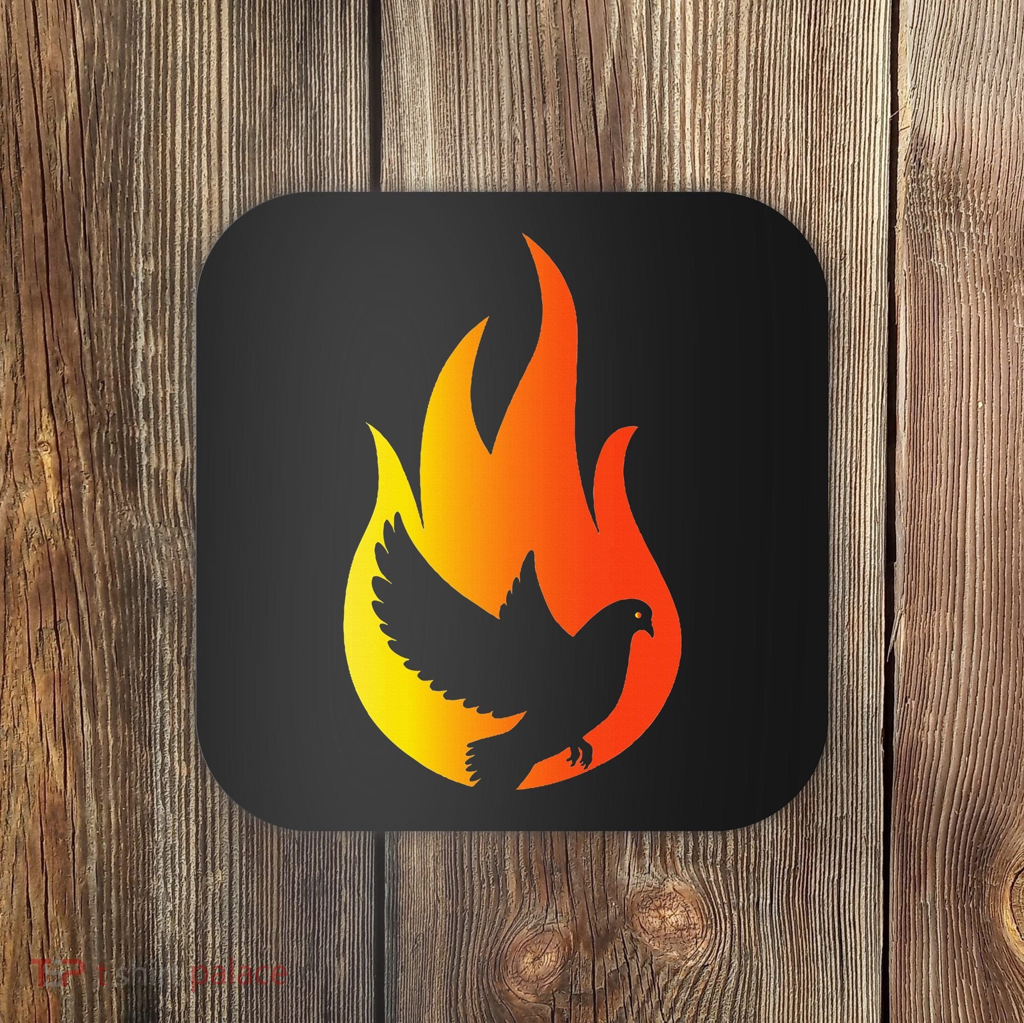 Pentecost Doves Tongues Fire Flame Holy Spirit Catholic Coaster