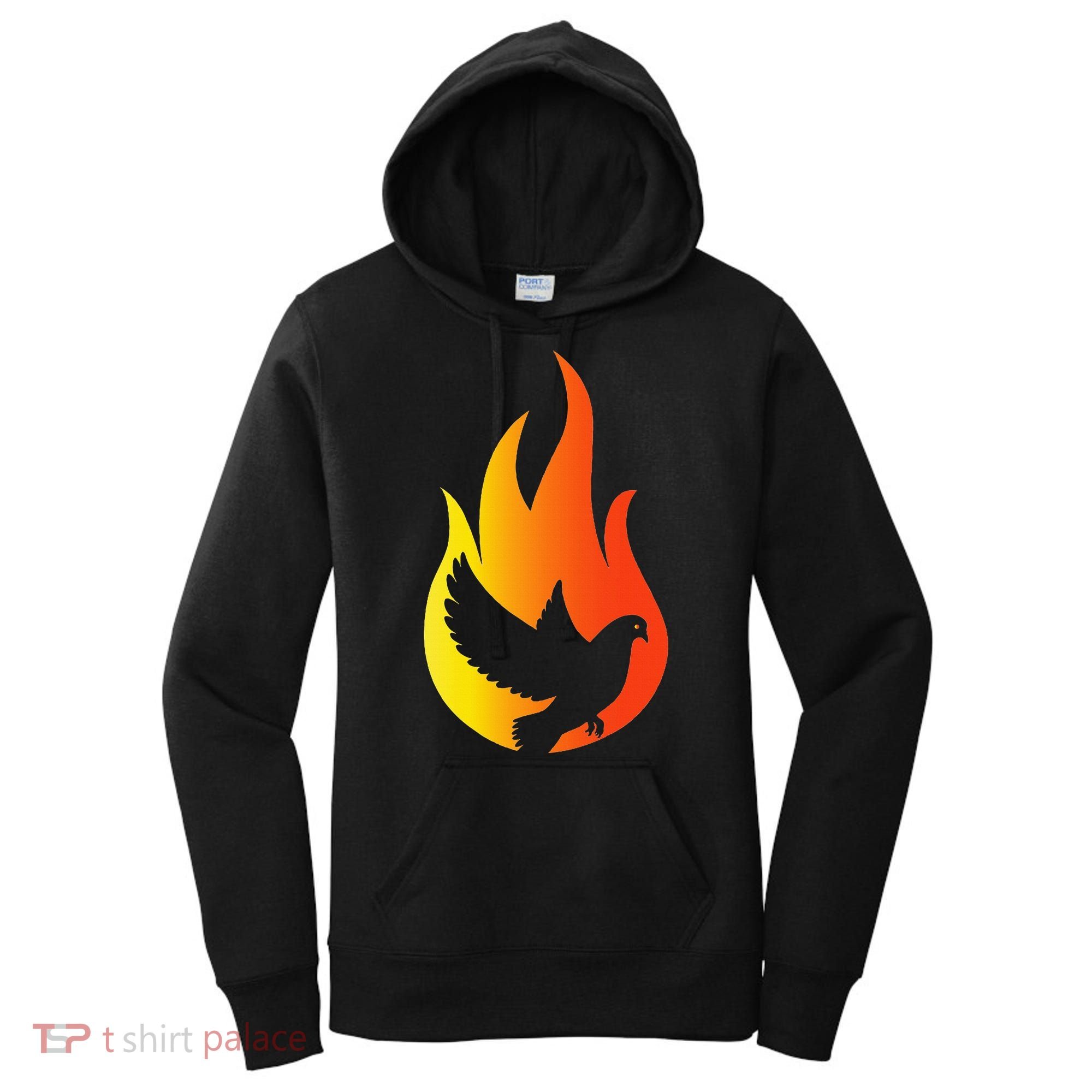 Pentecost Doves Tongues Fire Flame Holy Spirit Catholic Women's Hoodie