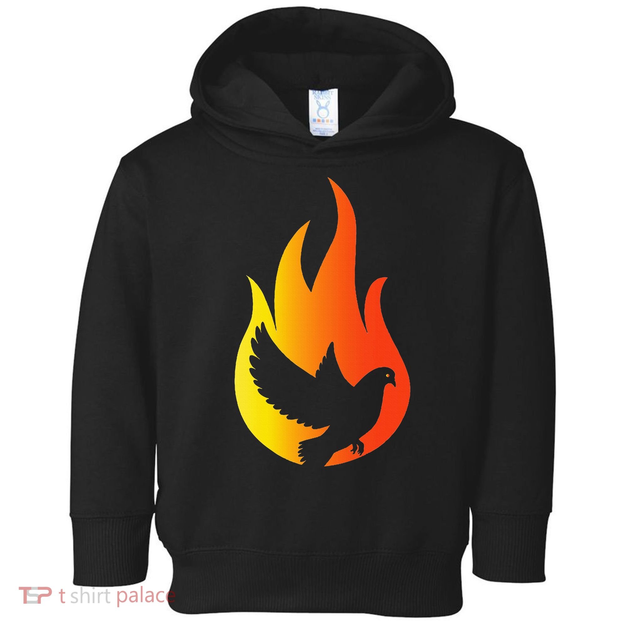 Pentecost Doves Tongues Fire Flame Holy Spirit Catholic Toddler Hoodie
