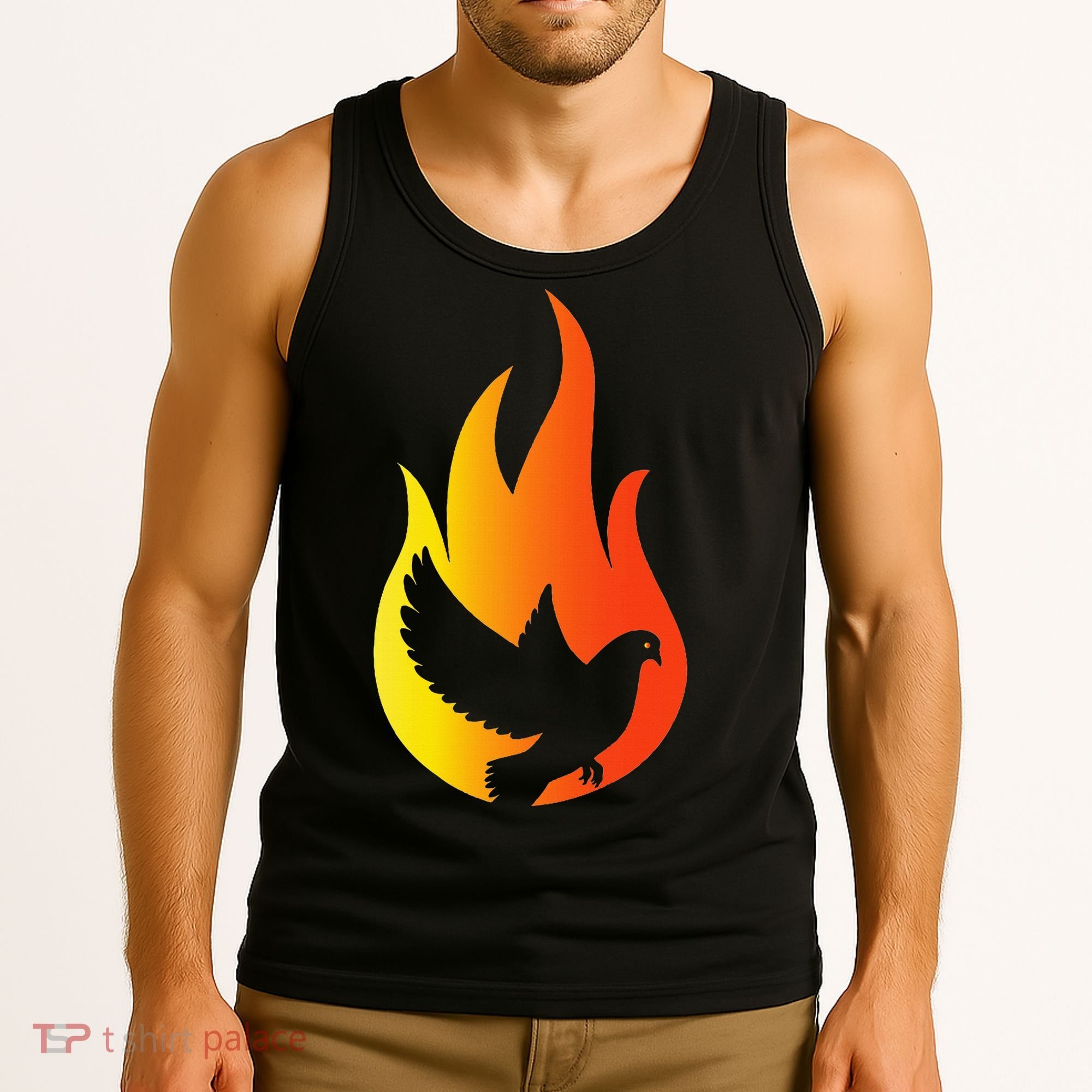 Pentecost Doves Tongues Fire Flame Holy Spirit Catholic Tank Top