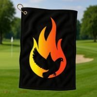 Pentecost Doves Tongues Fire Flame Holy Spirit Catholic Golf Towel thumb 1