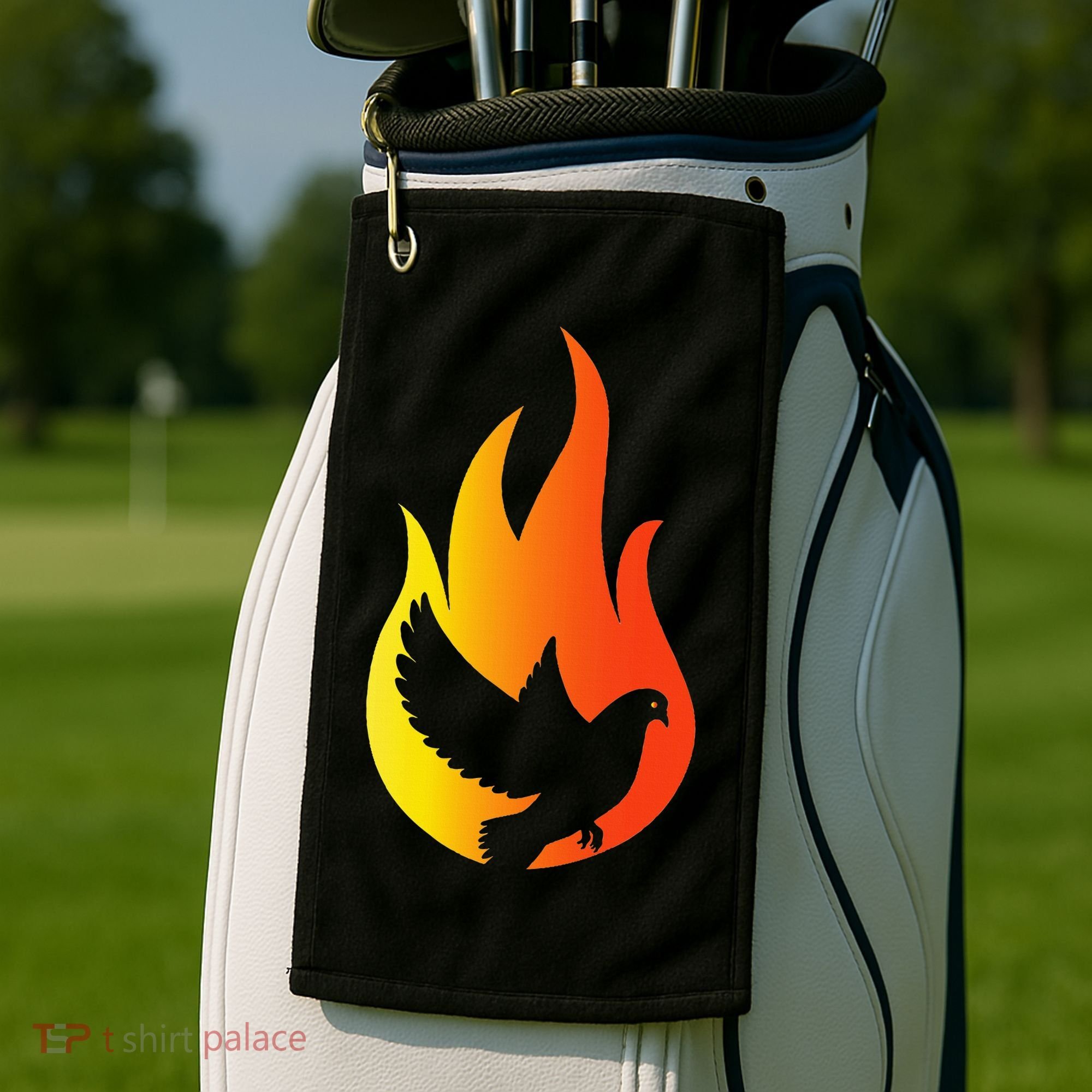 Pentecost Doves Tongues Fire Flame Holy Spirit Catholic Golf Towel