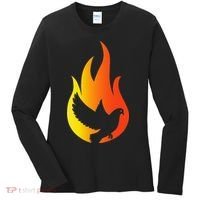 Pentecost Doves Tongues Fire Flame Holy Spirit Catholic Women's Long Sleeve Shirt thumb 0