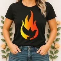 Pentecost Doves Tongues Fire Flame Holy Spirit Catholic Women's T-Shirt thumb 2