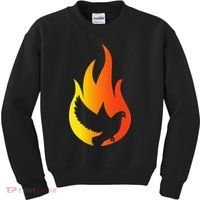 Pentecost Doves Tongues Fire Flame Holy Spirit Catholic Kids Sweatshirt thumb 0
