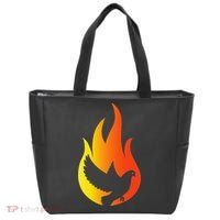 Pentecost Doves Tongues Fire Flame Holy Spirit Catholic Tote Bag thumb 0