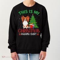 Papillon Dog Ugly Xmas Party This Is My Christmas Pajama Women's Sweatshirt thumb 0