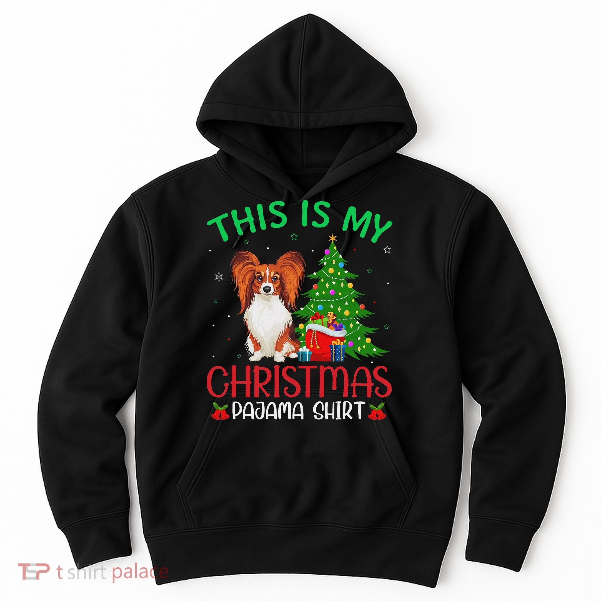 Papillon Dog Ugly Xmas Party This Is My Christmas Pajama Hoodie