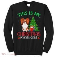 Papillon Dog Ugly Xmas Party This Is My Christmas Pajama Sweatshirt thumb 0
