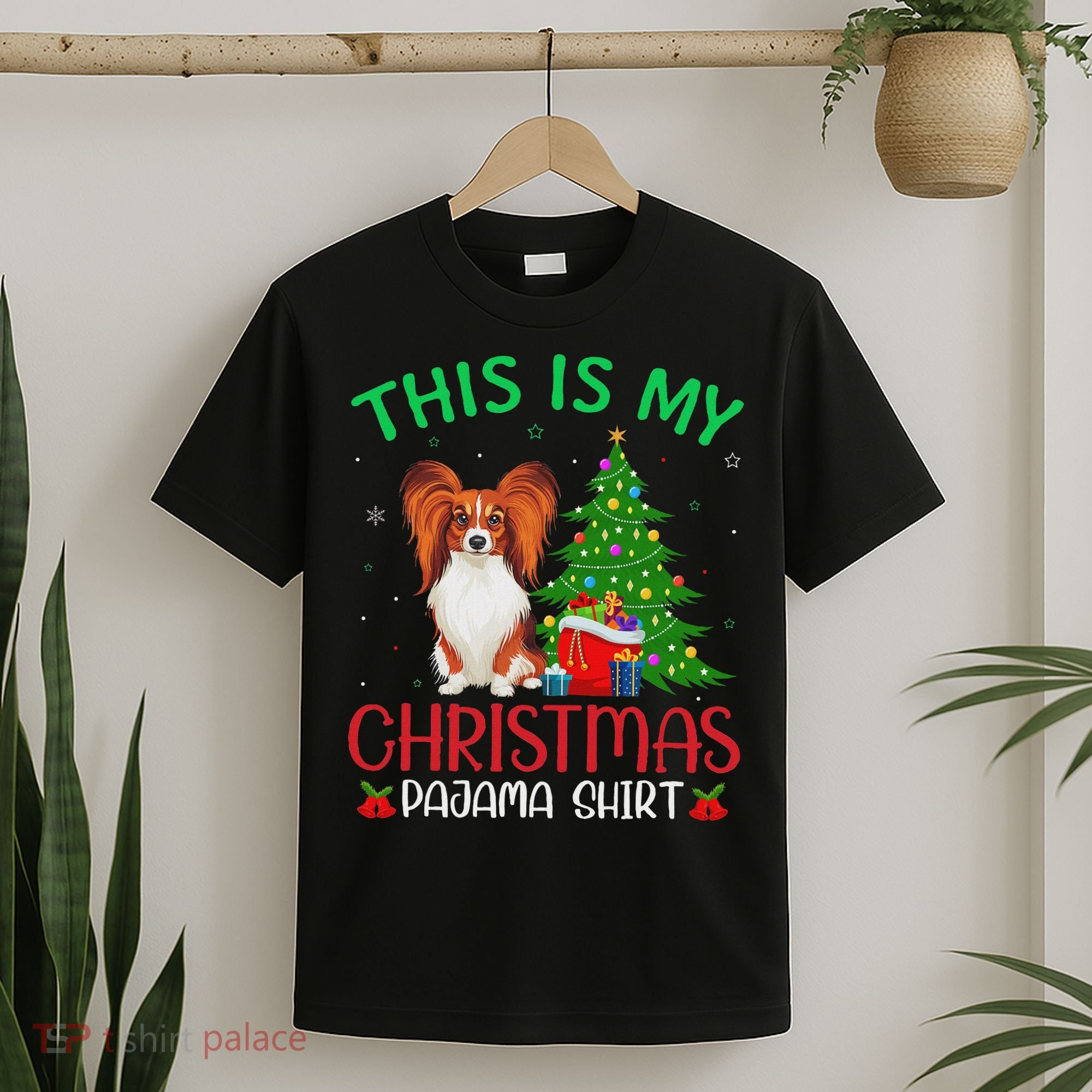 Papillon Dog Ugly Xmas Party This Is My Christmas Pajama T-Shirt
