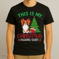Papillon Dog Ugly Xmas Party This Is My Christmas Pajama T-Shirt thumb 3