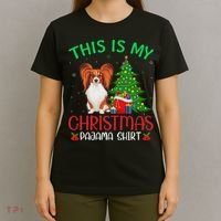 Papillon Dog Ugly Xmas Party This Is My Christmas Pajama T-Shirt thumb 4