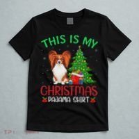 Papillon Dog Ugly Xmas Party This Is My Christmas Pajama T-Shirt thumb 5