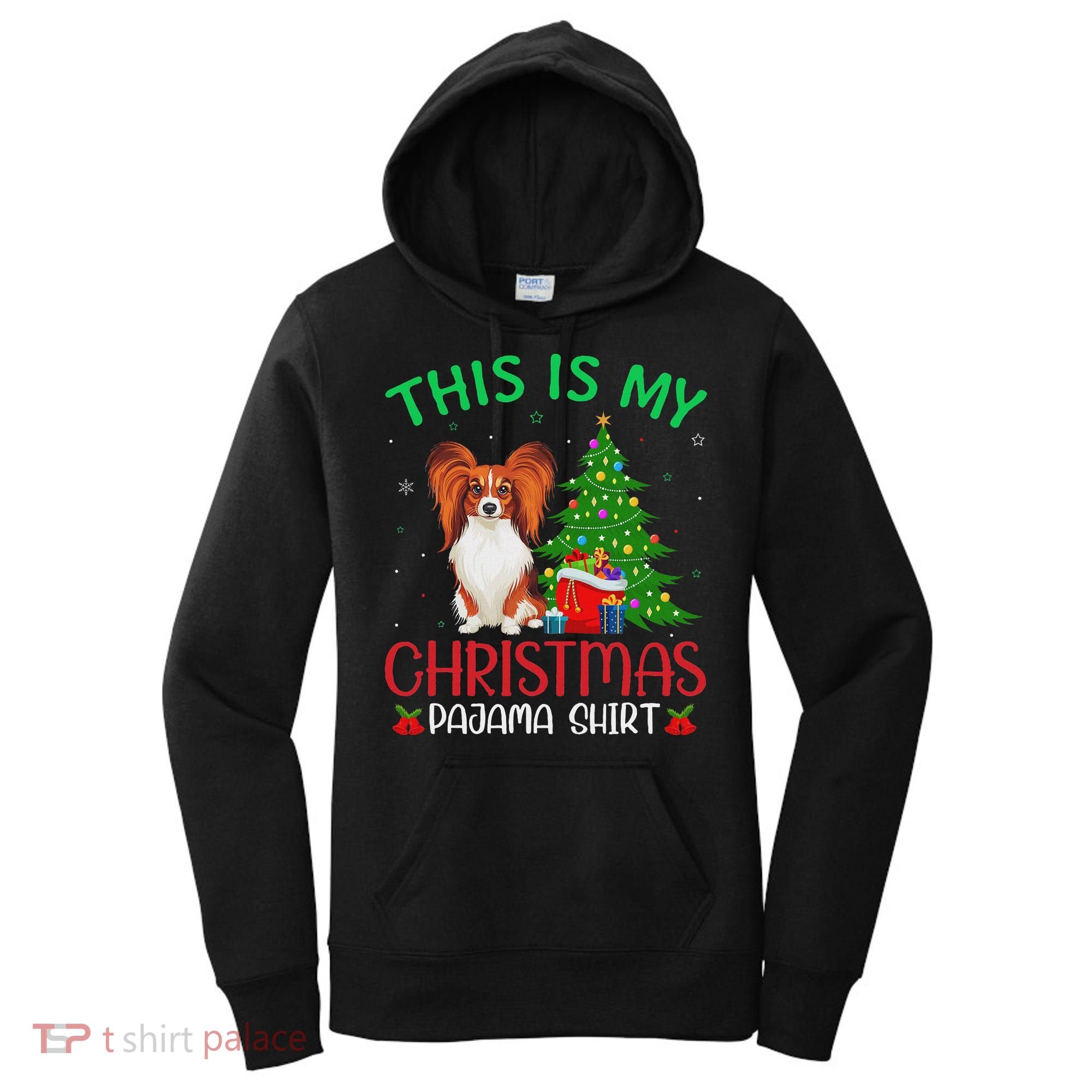 Papillon Dog Ugly Xmas Party This Is My Christmas Pajama Women's Hoodie